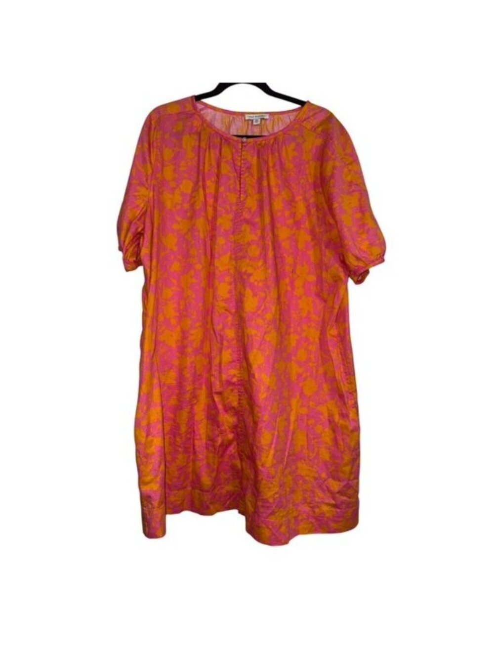 Free Assembly Womens Floral Pink & Orange Dress XXL 100% Cotton Made In India - Picture 3 of 11
